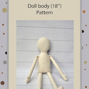 PDF, Cloth Doll Pattern 18 ,Soft Doll Pattern, primitive doll image 1