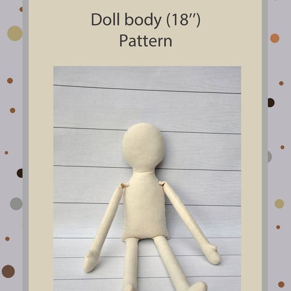 PDF, Cloth Doll Pattern 18 " ,Soft Doll Pattern, primitive doll