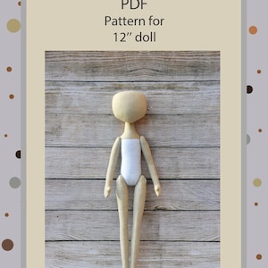 PDF Cloth Doll Pattern 12 &quot; Soft Doll Textile