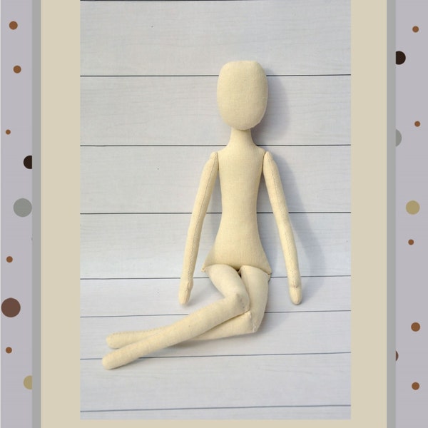 PDF Cloth Doll Pattern 18" , Sewing Tutorial Blank doll body,Soft Doll Pattern