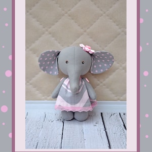 elephant 9" pdf pattern, PDF Plush elephant, stuffed elephant, Soft Animal, Animal toy, сloth toy