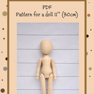 PDF, Cloth Doll Pattern 11 &quot; l,Soft Doll Pattern