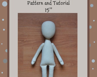 PDF, Cloth Doll Pattern 15" , Anna Doll, PDF Sewing Tutorial,Soft Doll Pattern