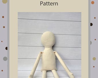 PDF, Cloth Doll Pattern 18 " ,Soft Doll Pattern, primitive doll