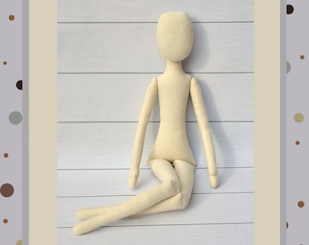 PDF Cloth Doll Pattern 18&quot; , Sewing Tutorial Blank doll body,Soft Doll Pattern