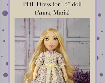 Pattern sewing dresses for dolls,   Anna doll , Maria doll. sewing tutorial, PDF