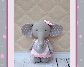 elephant pdf pattern, PDF Plush elephant, stuffed elephant, Soft Animal, Animal toy, сloth toy