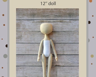 PDF Cloth Doll Pattern 12 " Soft Doll Textile