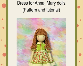 Pattern sewing dresses for dolls Anna, Maria. sewing tutorial, PDF