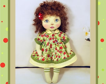 Vestido para la muñeca 9", Patrón de costura de vestidos para muñecas, tutorial de costura. PDF