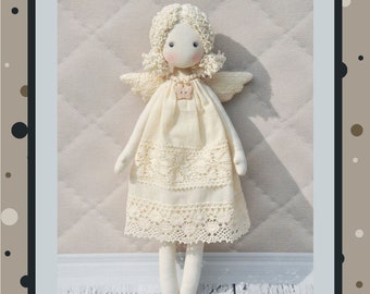 Christmas angel Pattern 13",  PDF Sewing Tutorial,Soft Doll Pattern