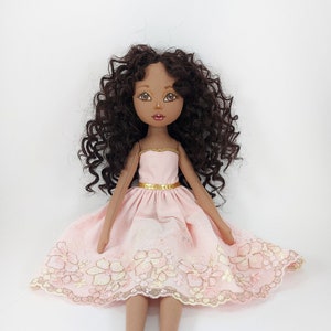Textile doll black ballerina doll African doll  cotton rag doll