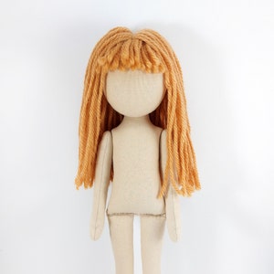 Blank doll with a face ,15 inches, rag doll body