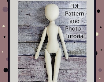 PDF Cloth Doll Pattern 18" , Soft Doll Pattern