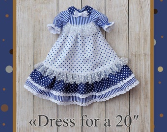 Patrón de costura de vestidos para muñecas, tutorial de costura. PDF