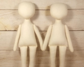 2 Blank doll body-8"  blank rag doll body, the body of the doll made of cloth