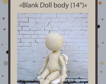 PDF, Cloth Doll Pattern 14 " , Soft Doll Pattern