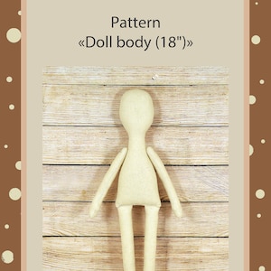 PDF, Cloth Doll Pattern 18 " ,,Soft Doll Pattern