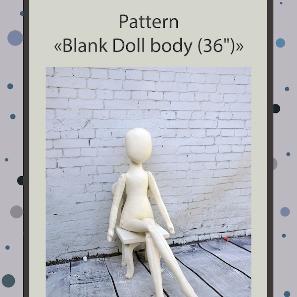 PDF, Cloth Doll Pattern 36 " , Soft Doll Pattern