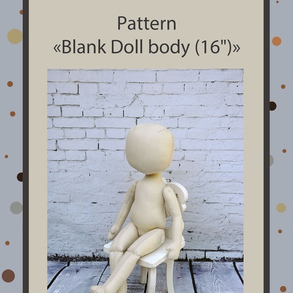 PDF, Cloth Doll Pattern 16 " , Soft Doll Pattern