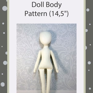 PDF, Cloth Doll Pattern 14,5 " , Soft Doll Pattern