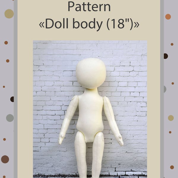 PDF Cloth Doll Pattern 18 " AGl Soft Doll Pattern