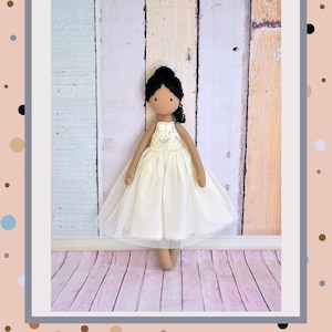 Photo tutorial rag doll ballerina 13 &quot;,,PDF Sewing Tutorial, Soft Doll Pattern