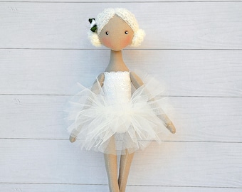 ballerina Doll,Textile doll, decorative doll,collectible dolls , doll cotton, rag doll