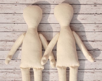 2 rag doll body-11", Handmade Cotton Doll Body for DIY Projects ,the body of the doll made of cloth