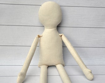 Blank doll body-18" , primitive Doll, blank rag doll, body doll tilde, rag doll body,the body of the doll made of cloth