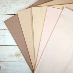 Doll skin fabric,Set of 5 fabrics, Cotton  19.6 &quot;x23,6&quot;