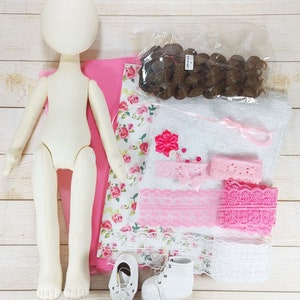 Doll sewing set. Set for doll body, the body of the doll made of cloth, Set for textile doll