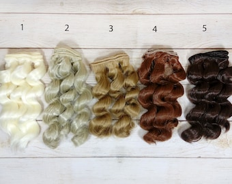 Wellenhaarsträhnen für Puppen 15 cm (6 Zoll). Haare für Puppen, Glattes Haar, Locken, Kunsthaar, Haare für Puppenperücken
