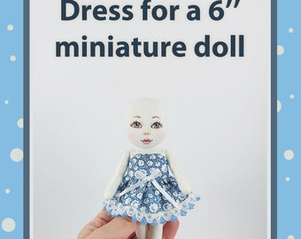 Dress for the doll 9", Pattern sewing dresses for dolls, sewing tutorial, PDF