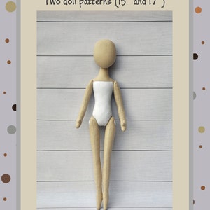 PDF, Cloth Doll Pattern 15" and 17 " Soft Doll Pattern