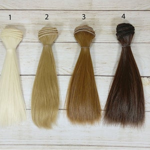 Straight hair tress for dolls, length 15 cm (6&quot; inch). Hair for dolls, Straight hair, Tress, Synthetic hair, Hair for doll wigs