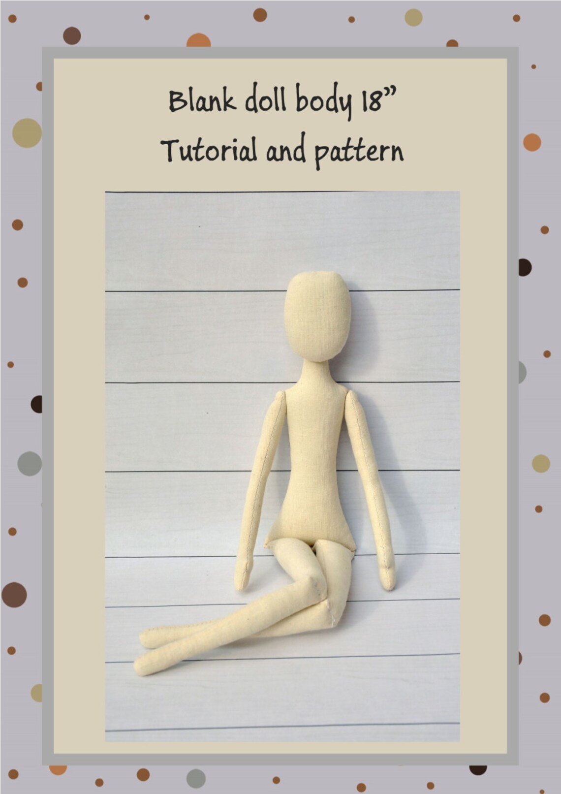 PDF Cloth Doll Pattern 18 PDF Sewing Tutorial Blank | Etsy