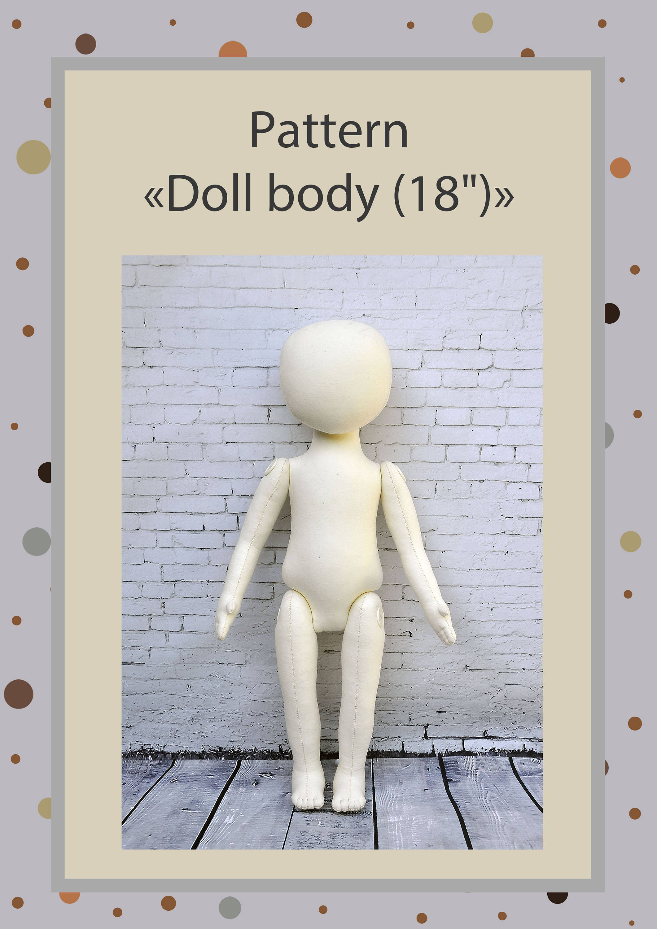 PDF Cloth Doll Pattern 18 " AGl Soft Doll Pattern