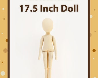 PDF, Cloth Doll Pattern 18" ,PDF Sewing instruction,Soft Doll Pattern