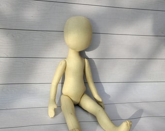 15 Inch Cloth Doll Body, Handmade Textile Rag Doll Base, Soft Cotton Doll Body for DIY Doll Making, Unfinished Doll Form