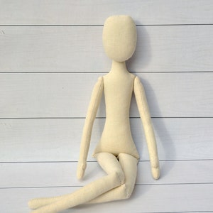 Blank doll body-18blank handmade rag doll body, the body of the doll made of cloth image 1