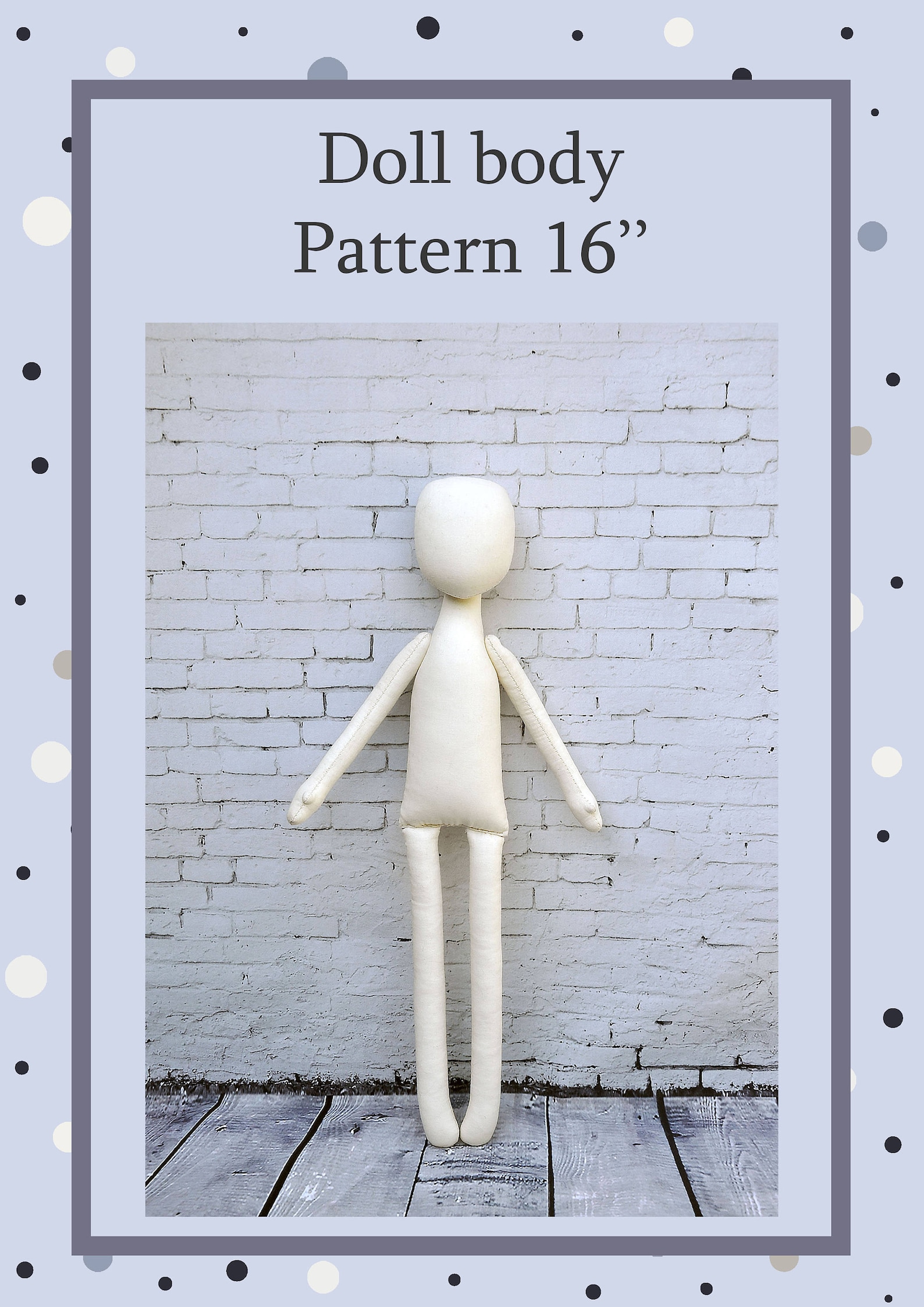 PDF Cloth Doll Pattern 16 soft Doll Pattern | Etsy