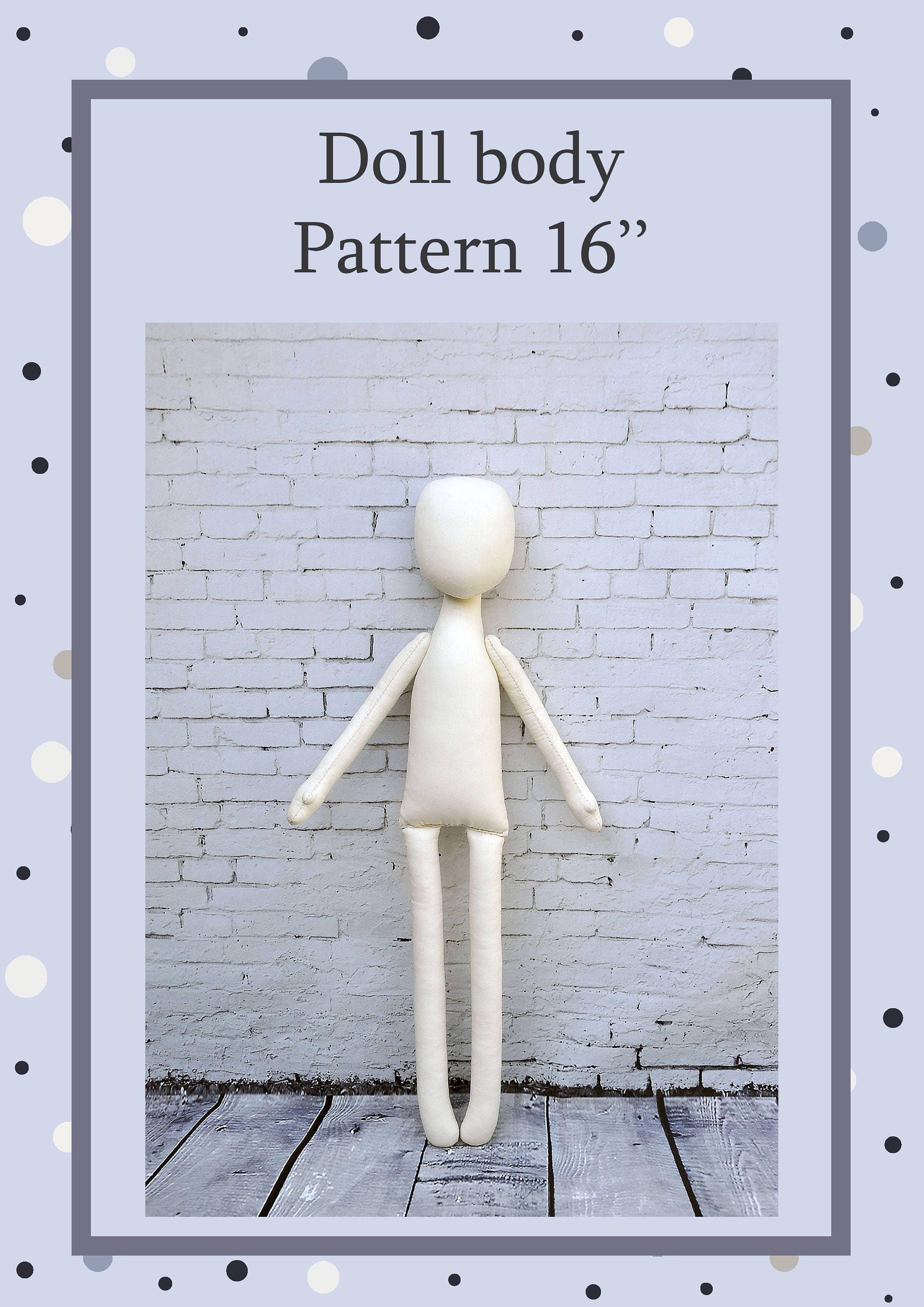 PDF, Cloth Doll Pattern 16 ",,Soft Doll Pattern