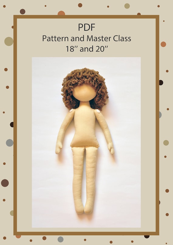 Doll 18-20 Cloth Doll Pattern PDF Sewing Tutorial Soft Doll Pattern PDF