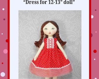 Pattern sewing dresses for dolls  12-13"sewing tutorial, PDF