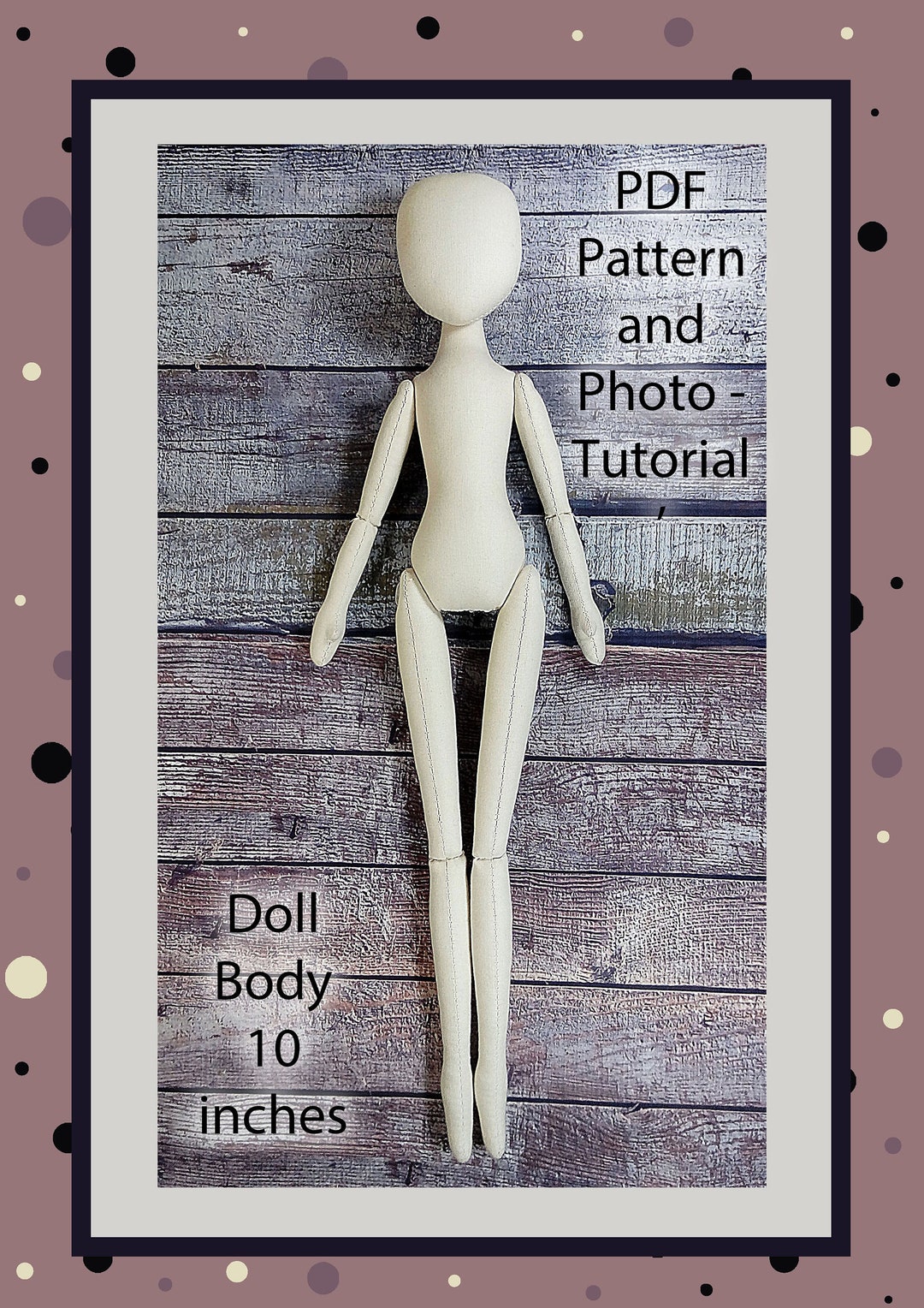 PDF 10 " Photo Tutorial Cloth Doll Pattern , Soft Doll Pattern - Etsy