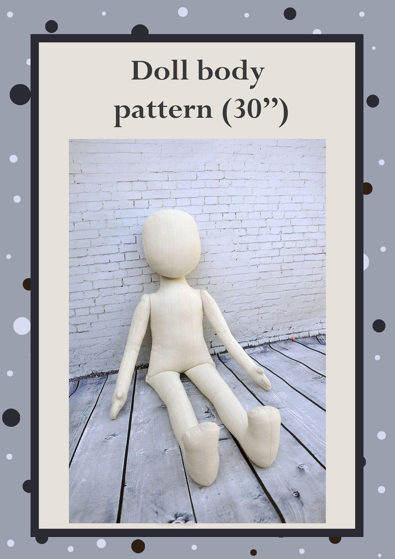 PDF Cloth Doll Pattern 30 Soft Doll Pattern - Etsy UK