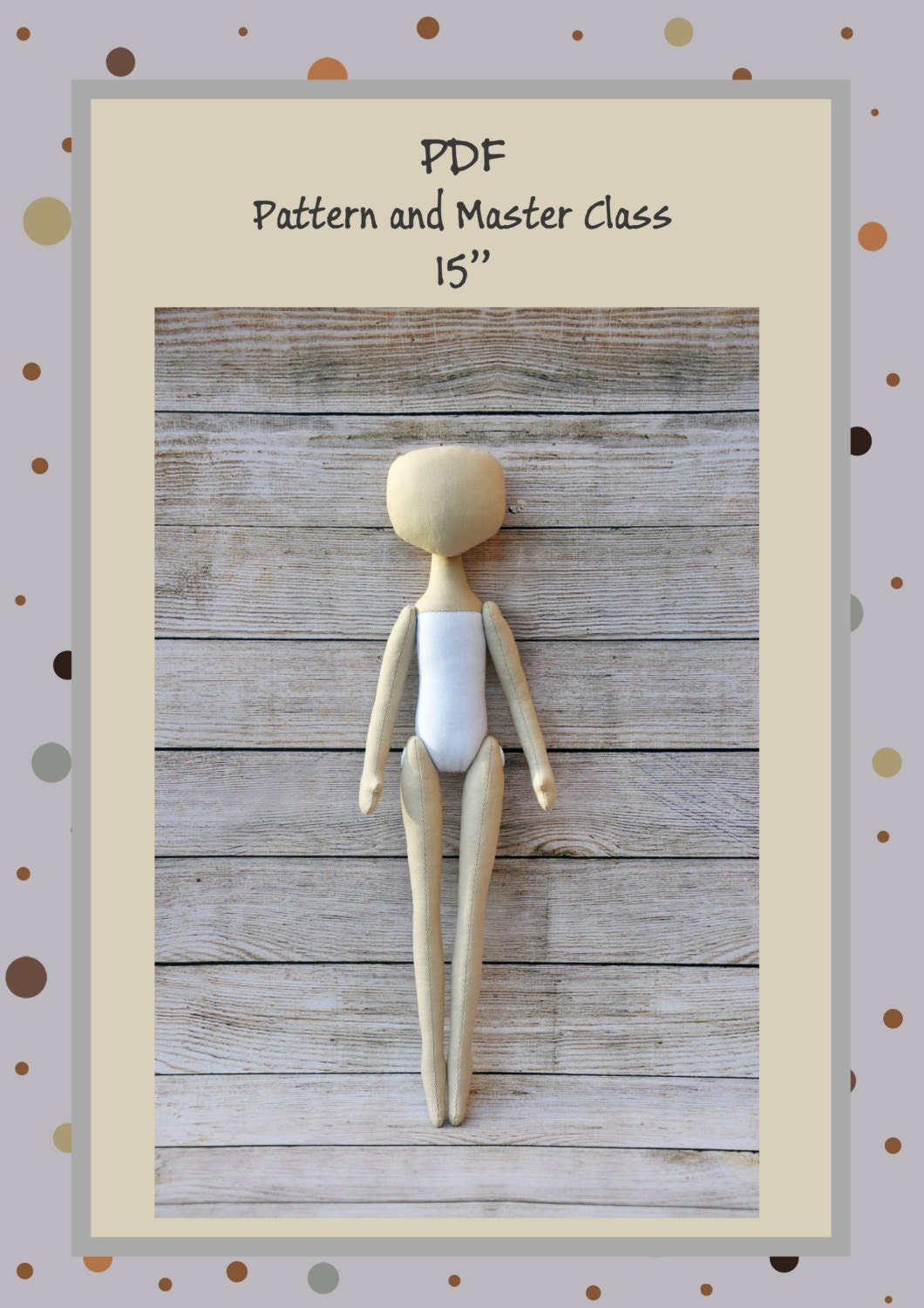 PDF Cloth Doll Pattern 15 PDF Sewing Tutorial Soft | Etsy