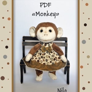 monkeу pdf pattern, PDF Plush monkeу, stuffed monkeу, Soft Animal, Animal toy, сloth toy
