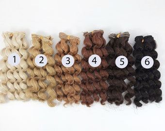 Wellenhaarspange für Puppen 15 cm. Haar für Puppen, Straight Hair, Tress, Synthetisches Haar, Haar für Puppen perücken